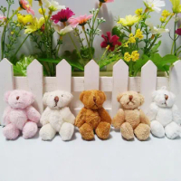 300PCS Mini Teddy Bear Stuffed Plush Toys 6cm Small Bear Stuffed Toys pelucia Pendant Kids Birthday Gift Party Decor CMR001