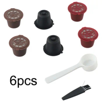 6Pcs Coffee Filter Capsule Pods For Nespresso Maker Machine Refillable Reusable Coffee Filter Capsule Pods Coffee Filters Set