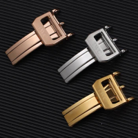 MAIKES High Quality Stainless Steel Folding Clasp 18mm Gold And Rose Gold Watch buckle For IWC Watch Band Strap