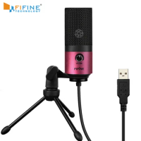 USB MIC Fifine Desktop Condenser Microphone for Videos Live Broadcast Online Meeting Skype suit for Windows Laptop k669