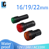 AD16-22SM 16mm 22mm 3-6 12-24 220V Flash Signal Light LED Active Buzzer Beep Alarm Indicator water proof color red blue