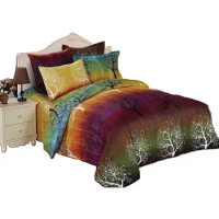 Rainbow Tree 3pc Duvet Bedding Set: Duvet Cover and Two Pillow Shams