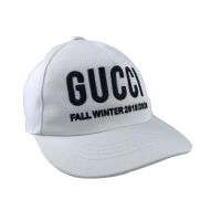GUCCI Logo 刺繡 休閒 棒球帽 鴨舌帽 帽子 白色 尺寸S 596211