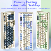 π² AULA S99PRO Membrane Keyboard 99 Keys Wired Bluetooth 2.4G RGB LCD Display Screen Multi-function