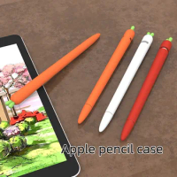 Pencil Case Silicone Tablet Touch Stylus Pen Cover Cartoon Cute Carrot Scratch Resistant for Apple Pencil 1st or 2nd Generation