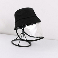 小童出行防疫純色漁夫帽帶面罩透明防飛沫防護臉罩拉鏈可拆卸男女 果果輕時尚 全館免運