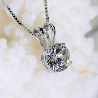DODO Round Stone Bridal Wedding Pendants Necklace Silver Color 925 Stamps Love Fashion Jewelry For Women Bijoux Femme Accessory