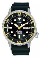 Alba Alba Mechanical - Jam Tangan Automatic Pria - Silver - Black Silicone Strap - AL4250X1
