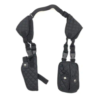 Tactical Concealed Shoulder Pistol Gun Holster Adjustable Vertical Gun Holster with 2 Mag Pouch for Glock 19 17 Beretta 9mm