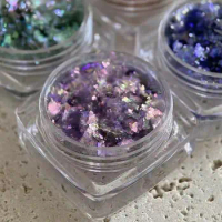 Crystal Fire Opal Flakes Diamond Sequins Powder Pigment for DIY Face Eyeshadow Lipgloss Nails Manicure Paillettes Resin Epoxy