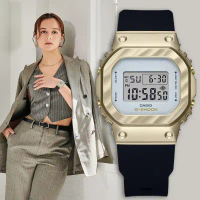 【CASIO】G-SHOCK 香檳金系列 方型電子手錶 GM-S5600BC-1