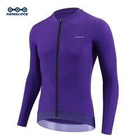 Jersey Sepeda Pria Gowes Roadbike Lengan Panjang Bernapas Jersey Hitam&Biru&Putih&Abu-abu&Ungu Kerin