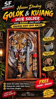 Hiasan dinding Golok & Kujang ukir solder khas Subang Jawa barat Bilah Pamor.