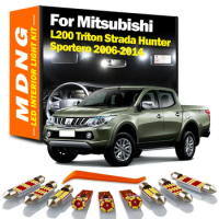 MDNG 11Pcs Car LED Interior Light Kit For Mitsubishi L200 Triton Strada Sportero Hunter 2006 2007 2008 2009 2010 2011 2012-2014