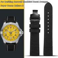 For Breitling Nylon Leather watch Strap Seawolf Blackbird Avenger Tudor Black Shield canvas watchband 20 22mm 24mm men bracelet