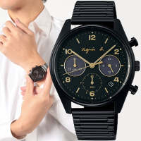 agnes b. 法式風情太陽能計時手錶-38.4mm (BZ5013X1/VR42-KBK0SD)