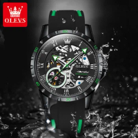 OLEVS Luxury Watches For Men Top Brand Gold Automatic Mechanical Watch Waterproof Luminous Male Wristwatch Gift Box