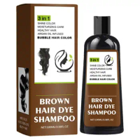 3 In 1 Hair Dye Shampoo 100ml Color Dye Shampoo Natural Black Hair Dye For Gray Hair Coverage Brown Hair Color Shampoo For Color