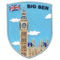 英國倫敦 大笨鐘 Big Ben 地標刺繡布章 貼布 布標 燙貼 徽章 肩章 識別章 背包貼
