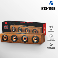 ลำโพงบลูทูธ KTS1108 เสียงทุ้มหนักแน่น ลำโพงลายไม้4ดอก Bluetooth