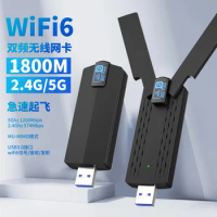 AX1800M Wifi6 Wireless Card USB3.0 Dual-band 2.4G/5GWiFi Adapter WiFi Receiver Transmitter 802.11 AxWindows 7/10/11 Driver Free