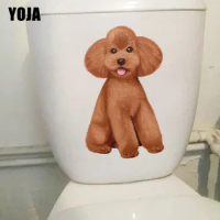 YOJA 14.5×23.6CM Cute Smart Poodle Toilet Stickers Home Kids Room Wall Decoration Accessories T1-2414