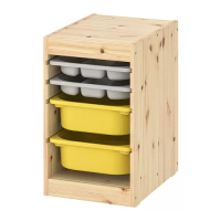 TROFAST 收納組合附收納盒/托盤, 染白松木 灰色/黃色, 32x44x53 公分