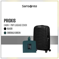 Samsonite Koper Proxis Cabin Black + Foldable Luggage Cover Cabin