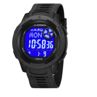 DISKON   Dziner Jam Tangan Pria Dziner 8351 Rubber Double Time Water Resistant 3 ATM Watches