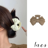 【INES】蝴蝶結髮夾 法式髮夾/韓國設計法式復古蝴蝶結造型抓夾 鯊魚夾 髮夾(4色任選)