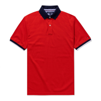 TOMMY 熱銷刺繡Logo短袖Polo衫(BONL)-紅色