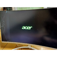 acer ed273 lcd 27吋 電腦螢幕 電視 右側 6/10破裂 還可用 保固內 含 電源線