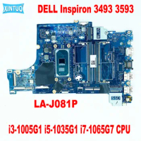 FDI55- LA-J081P motherboard for DELL Inspiron 3493 3593 laptop motherboard with i3-1005G1 i5-1035G1 i7-1065G7 CPU 100% tested