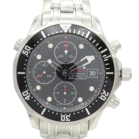 【二手名牌BRAND OFF】OMEGA 歐米茄 黑色錶盤 不鏽鋼 Seamaster Diver 腕錶 213.30.42