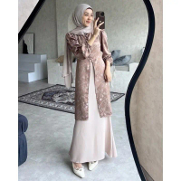 Qiyara tunik 2 new series (Hanya Atasan motif tunik melayu wanita) - Wood, 90