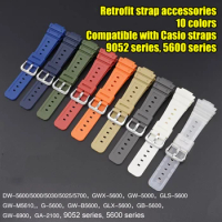 Rubber Strap for Casio G-SHOCK DW-5600 GW-M5610 GW-B5600 GA-2100 Stainless Steel Buckle TPU Men Replacement Bracelet Watch Band