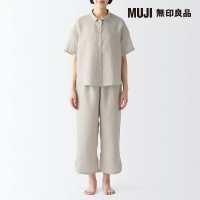 MUJI 無印良品 女萊賽爾混麻涼感舒適短袖家居睡衣(共3色)