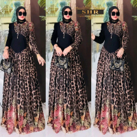 Gamis Macan Tutul Bunga by SHR ori