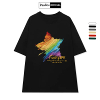Áo Thun Nữ, Áo Phông Unisex By PEABOO Mã TN Hình Sơn Dầu Chất Cotton Thoáng Mát Form Rộng Tay Lỡ Cho