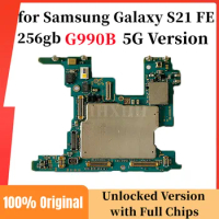 Unlocked Original Motherboard For Samsung Galaxy S21 FE 128gb G990B 5G SM-G990B Mainboard with Full Chips Android OS Logic Board