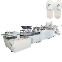 Full Automatic Disposable Slipper Making Machine with Packaging Function Custom Printing Logo Slippers Hotel Slippers Machine