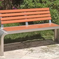 公園椅戶外長椅不鏽鋼塑木實木椅休閒園林椅子廣場小區排椅座椅