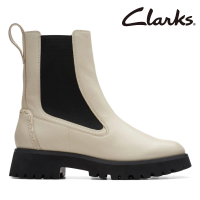 【Clarks】女靴 Stayso Rise  現代簡約方頭切爾西靴 短筒靴(CLF74711B)