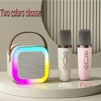 K12 Portable Karaoke Bluetooth 5.3PA Speaker System With 1-2 Wireless Microphones Family Singing Gifts For Children