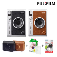 FUJIFILM 富士 Instax Mini EVO 混合式數位拍立得相機 原廠公司貨(專用皮套空白底片20張64G...超值組)