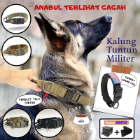 Kalung Anjing Besar Kecil Kuat Harness Rompi Tuntun Militer Tag Nama Dog Army Collar