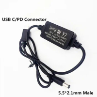 10xUSB-C PD Convertor to 5.5*2.1mm for Camera DC Coupler AC-PW20 FW50 FZ100 Canon DR400 (BP511) DR-E6 LP-E6 DR-E18 LP-E17 DCC3