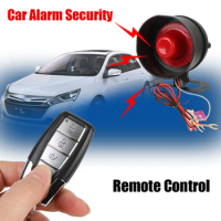 M8115 Auto Burglar Car Accessory One Way Vehicle Burglar Alarm Security Protection &amp; 2 Remote Control Car Alarm System 12V