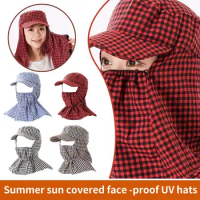 Women Outdoor Riding Anti-UV Sun Hat Foldable Big Brim Beach Breathable Sunscreen Face Caps Detachable Protection Mask Neck A7E8