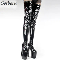 Sorbern Luxury Extra Long Boots 20cm Heels Crotch Thigh High Boots For Women Fenty Beauty Shoes Women'S Booties Shoes Women